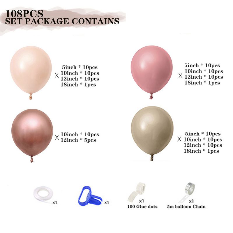 pcs Retro Pink Balloons Arch Garland Kit White Apricot Rose Gold Ballon Baby Shower Wedding Birthday Party Decor New Inflatable Decorations