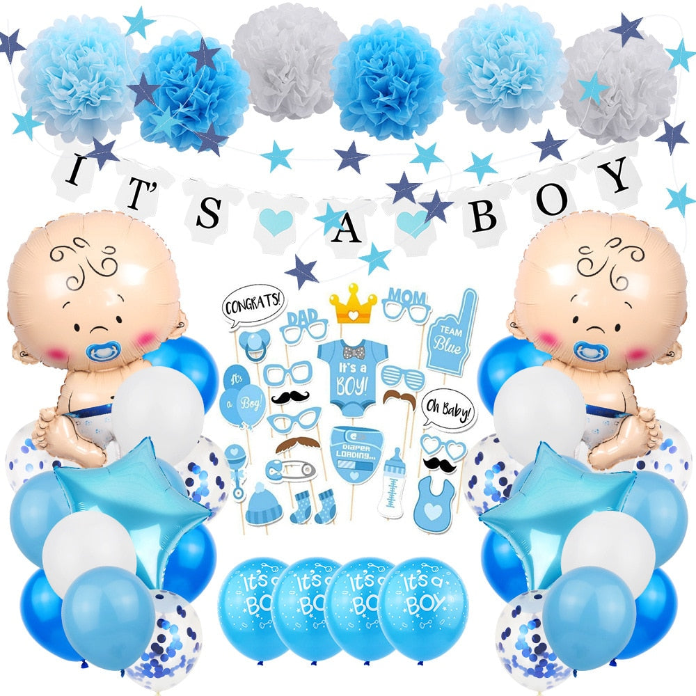 Baby Boy Girl Gender Reveal Party Decorations Balloon Blue Pink Balloon Arch Set for Kids Baby Shower Party Supplies PartyDecorHQ