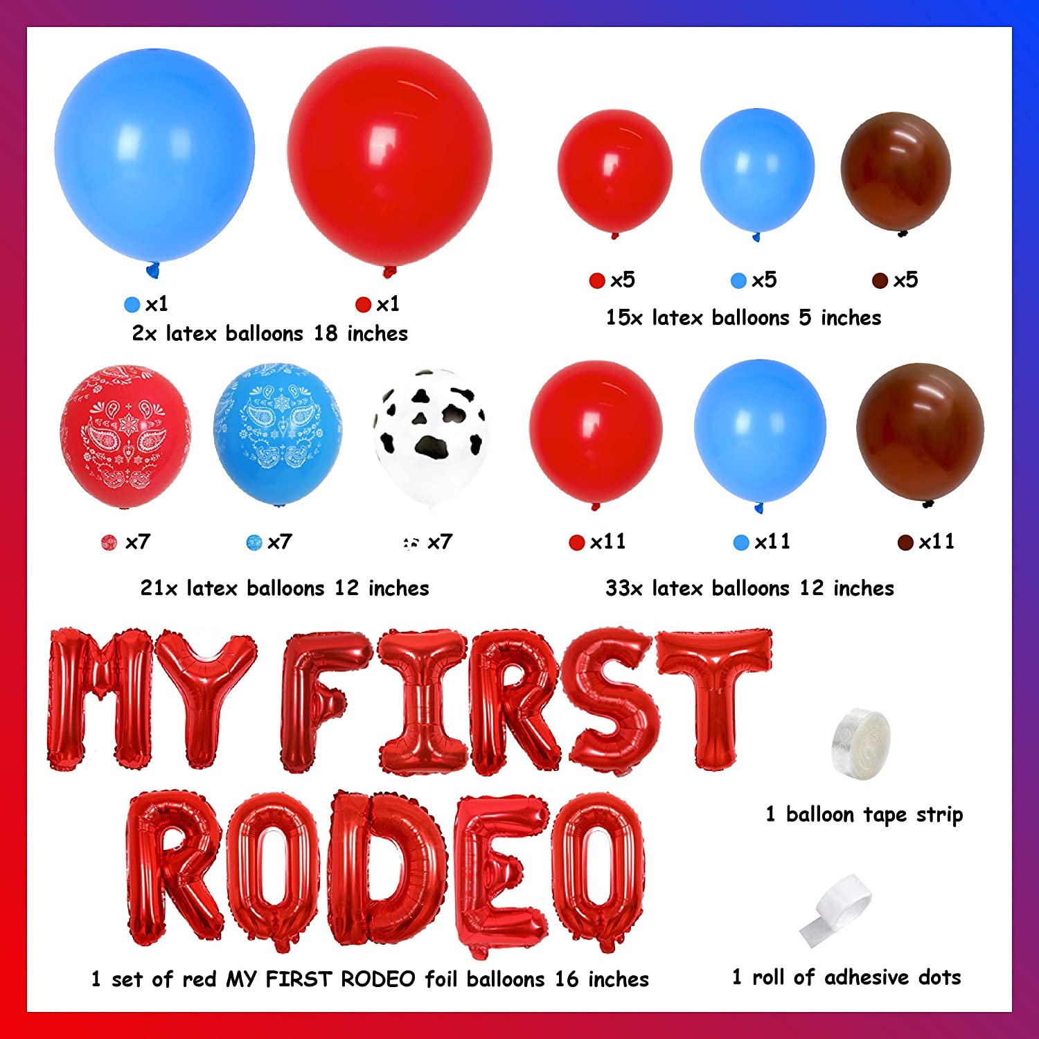 Cowboy Party Balloon Garland Kit First Rodeo Birthday Supplies st Boy Decorations Baby Shower Inflatable