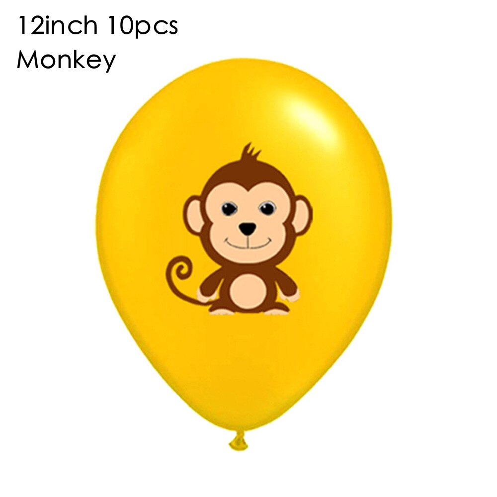 pcs Cartoon Animal Latex Balloon Monkey Lion Elephant Ballon Jungle Birthday Party Decoration Baby Shower Kids Gifts Globes 