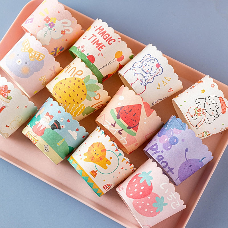 Cartoon Animals Cupcake Paper Wrappers Dessert Cake Birthday Party Decoration Cup Baking Tools Kitchen Supplies 