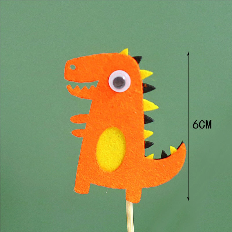 Dinosaur Theme Cake Topper Lovely Cartoon Zoo Dino Jungle Decoration Soft pottery Baby Shower Birthday Party Supplies 