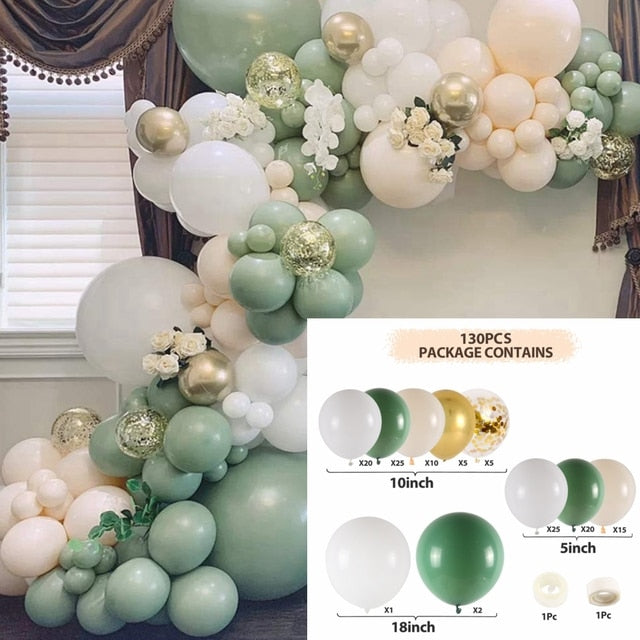 Macaron Green Balloon Garland Arch Kit Wedding Ballon Birthday Party Decor Kids Jungle Safari Theme Baby Shower Inflatable Decorations