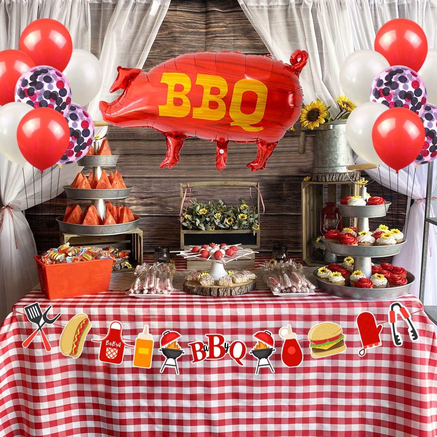 Baby Party Decorations It’s Banner Red Foil Balloons Birthday Gender Reveal Shower Supplies Inflatable