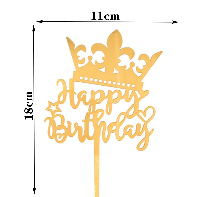 Happy Birthday Cake Topper Acrylic Letter Toppers Party Supplies Black Decorations Boy Designs 