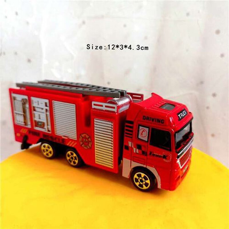 Happy Birthday Cake Toppers Party Supplies Fireman Set Fire Ladder Truck Decoration Boy Children's Day Decorate Gifts 