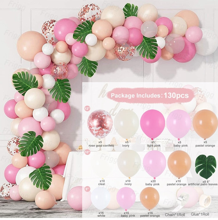 Macaron Balloon Garland Arch Kit Wedding Birthday Party Decoration Home Baby Shower Rose Gold Confetti Latex Balloons 