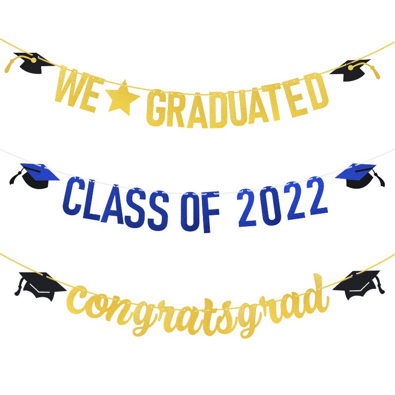 Graduation Balloons Congrats Grad Paper Garland Banner Graduation Party Decorations College Celebration Party DIY Decor Supplies PartyDecorHQ