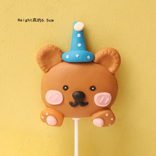 Cartoon Lovely Bear Birthday Party Star Moon Cake Topper Child Theme Baby Dessert Decoration Baking Cakes 