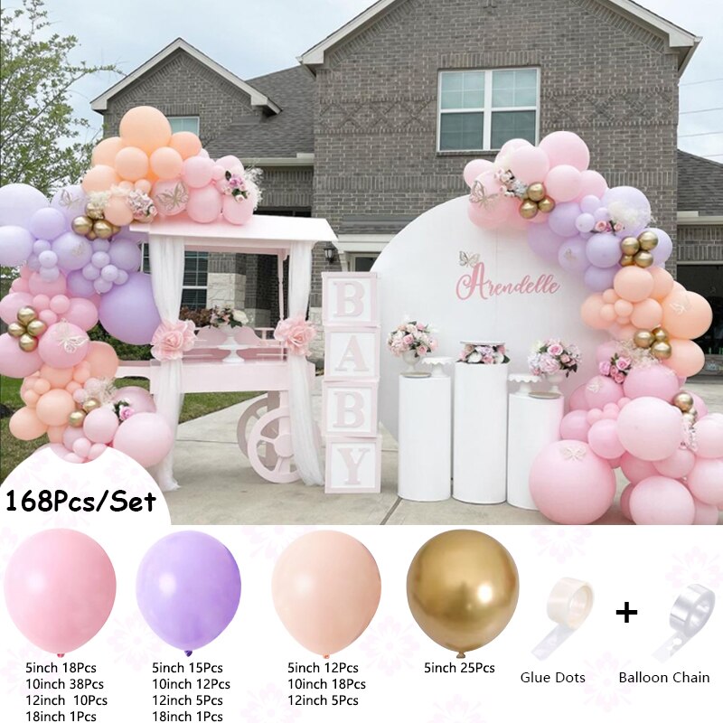 Pastel Macaron Balloons Arch Set Pink Balloon Garland Baby Baptism Shower Wedding Birthday Party Anniversary Decoration Inflatable Decorations