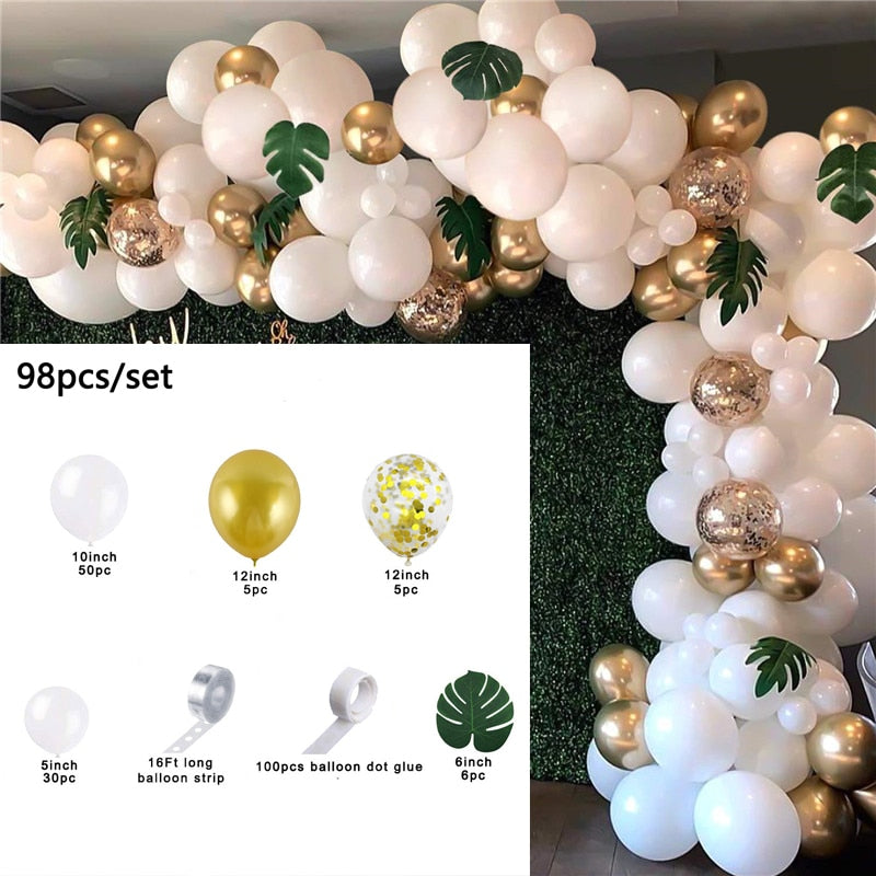 Macaron White Pink Blue Gold Balloon Arch Kit Wedding Birthday Boy Girl Baby Shower DIY Party Decoration Garland Inflatable Decorations