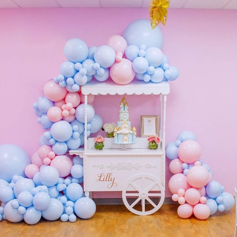 Pcs Birthday Party Balloon Arch Set Blue Pink Balloons Garland Baby Baptism Shower Wedding kit Decoration Inflatable Decorations