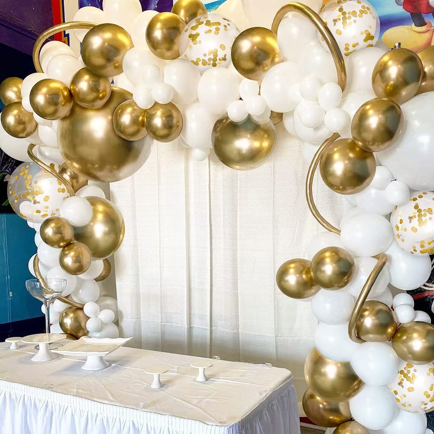 PCS White Gold Balloon Garland Kit Arch Metallic Balloons Prom Bridal Shower Birthday Party Graduation Decorations Inflatable