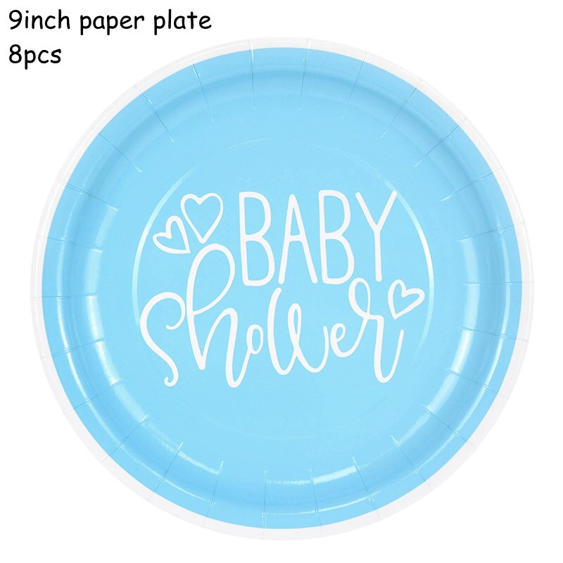 Baby Shower Disposable Tableware Pink Blue Boy Girl Paper Plate Cup Napkin Gender Reveal Birthday Party Table Decorations 