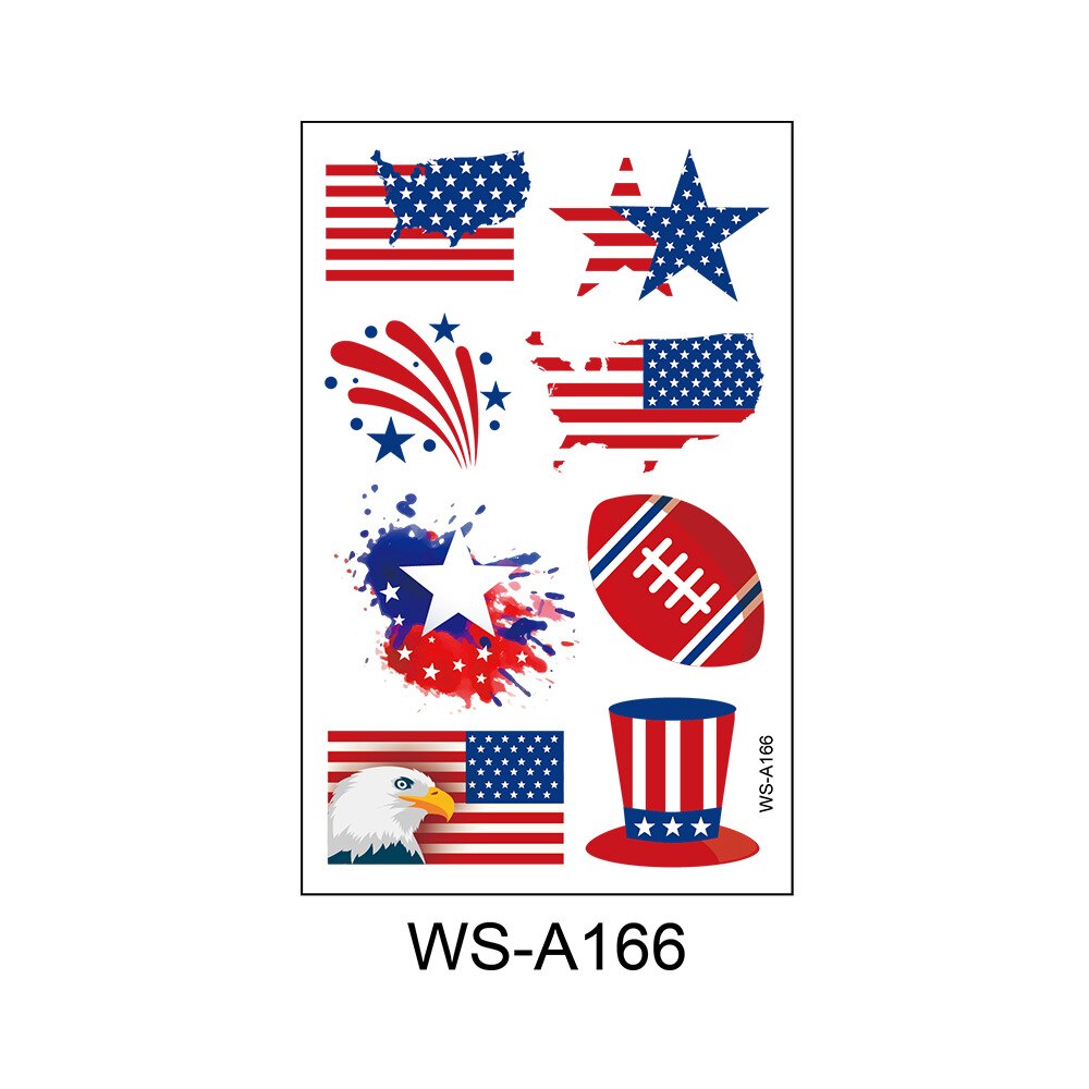 Independence Day Tattoo Stickers USA Festival Disposable Fake American National Party Decoration Supplies 