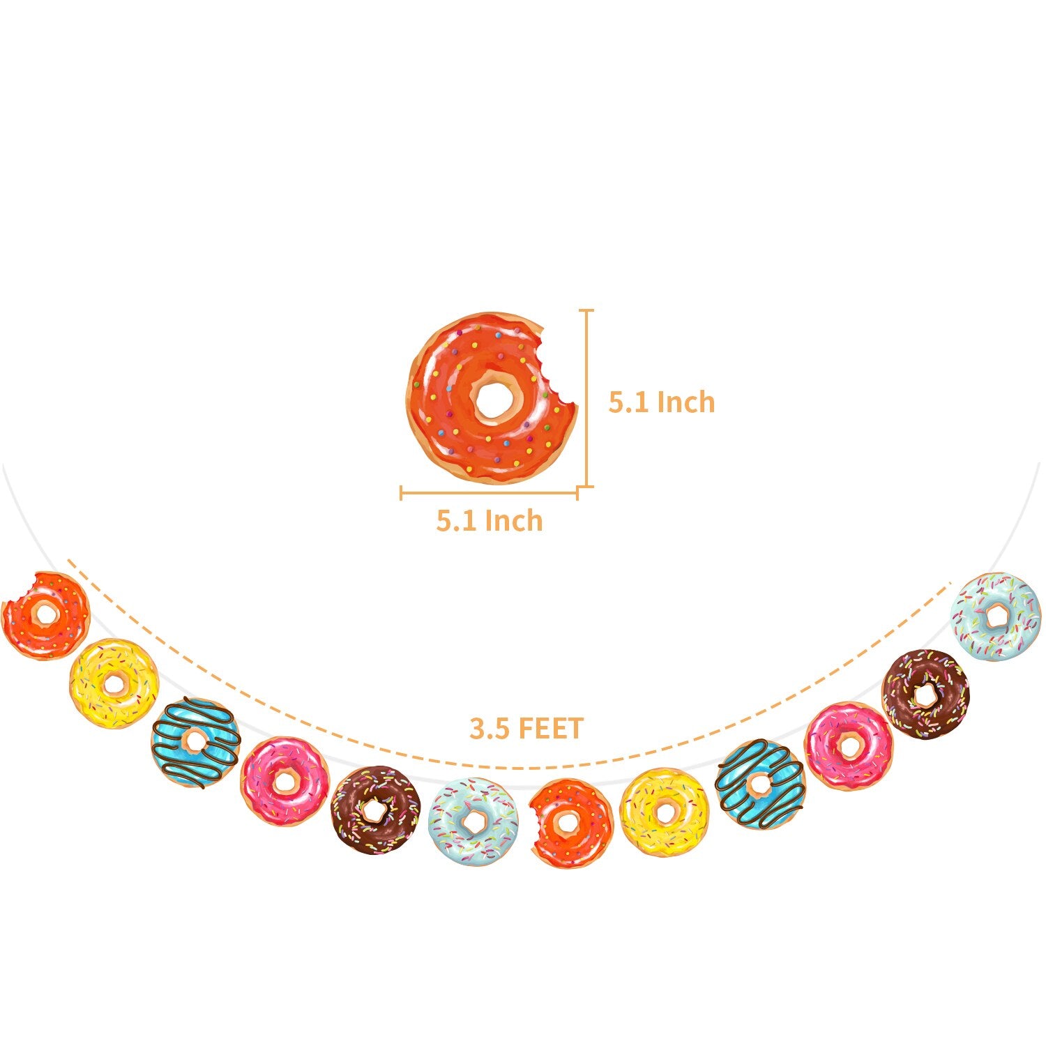 Sweet Donut Theme Party Decoration Balloon Set HAPPY BIRTHDAY Banner Macaron Cake Topper Birthday Supplies 