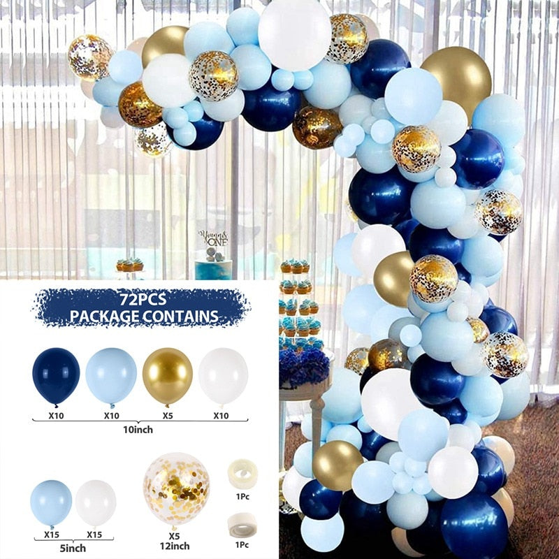 Blue Macaron Balloon Garland Arch Kit Birthday Party Decor Foil Latex Ballon Wedding Baby Shower Kids Baloon Inflatable Decorations