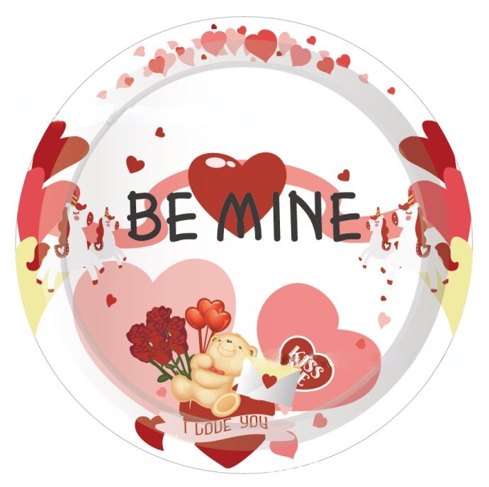 Valentine's Day Party Decoration Love Kiss Mine Paper Plate Heart Cup Flower Napkin Supplies 