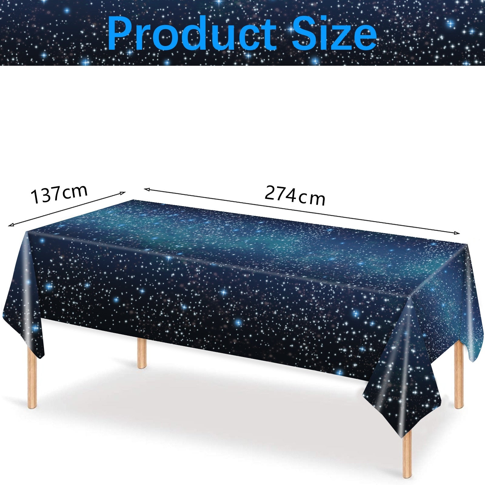 Dark Blue Starry Sky cm Disposable Plastic Tablecloth Party Decoration Birthday Family Supplies 