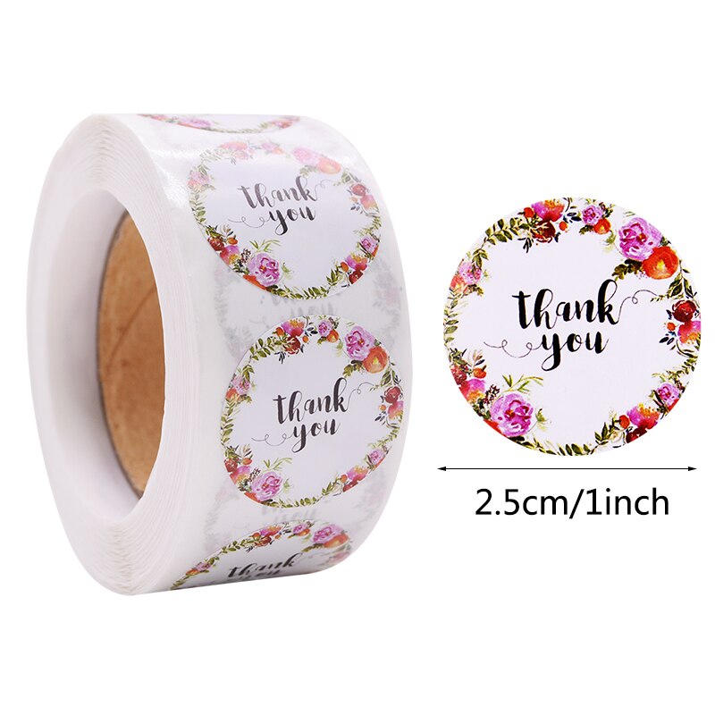 pcs/roll Thank Sticker cm Love Design Diary Scrapbook Stickers Wedding Birthday Party Gift Packaging Seal Labels Decor 