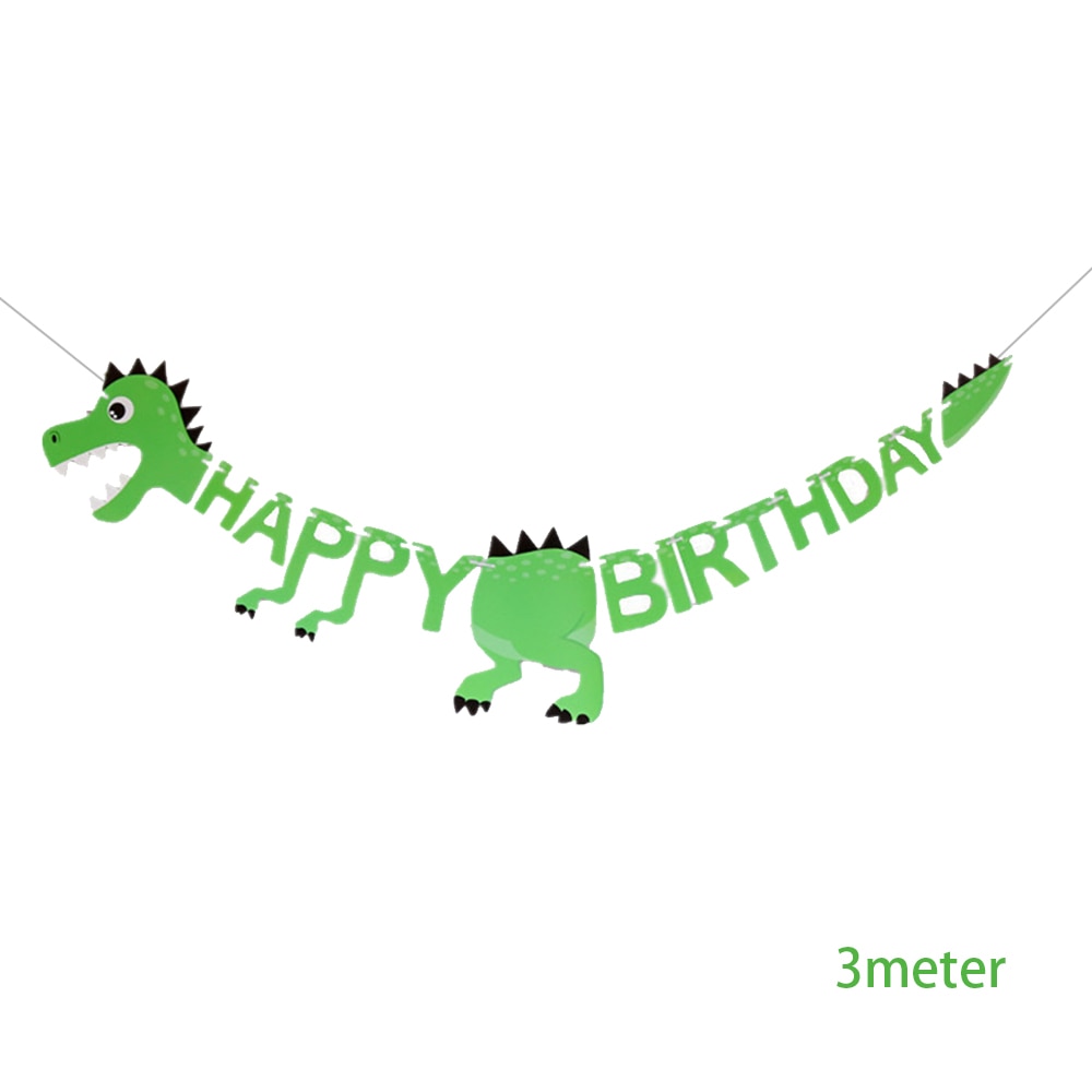 Dinosaur themed Banner meter Dino shape Jungle Safari Party Baby Shower Kids Boys Birthday Decoration 