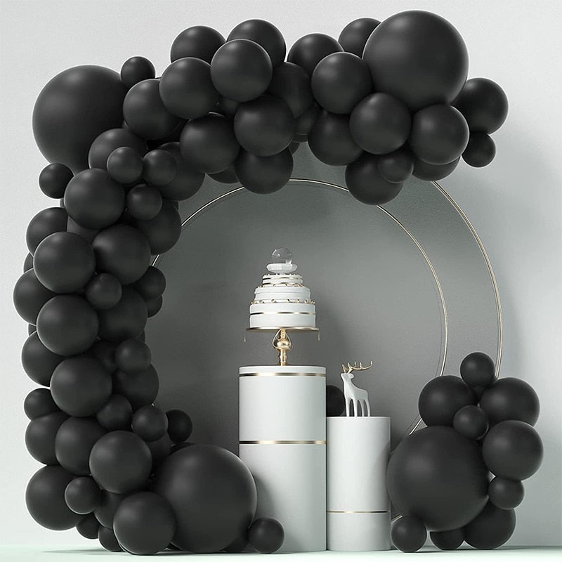 86Pcs Pastel Black Balloons Garland Stand Diy Arche Ballon Baby Shower Wedding Decoration Globos Birthday Party Supplies PartyDecorHQ