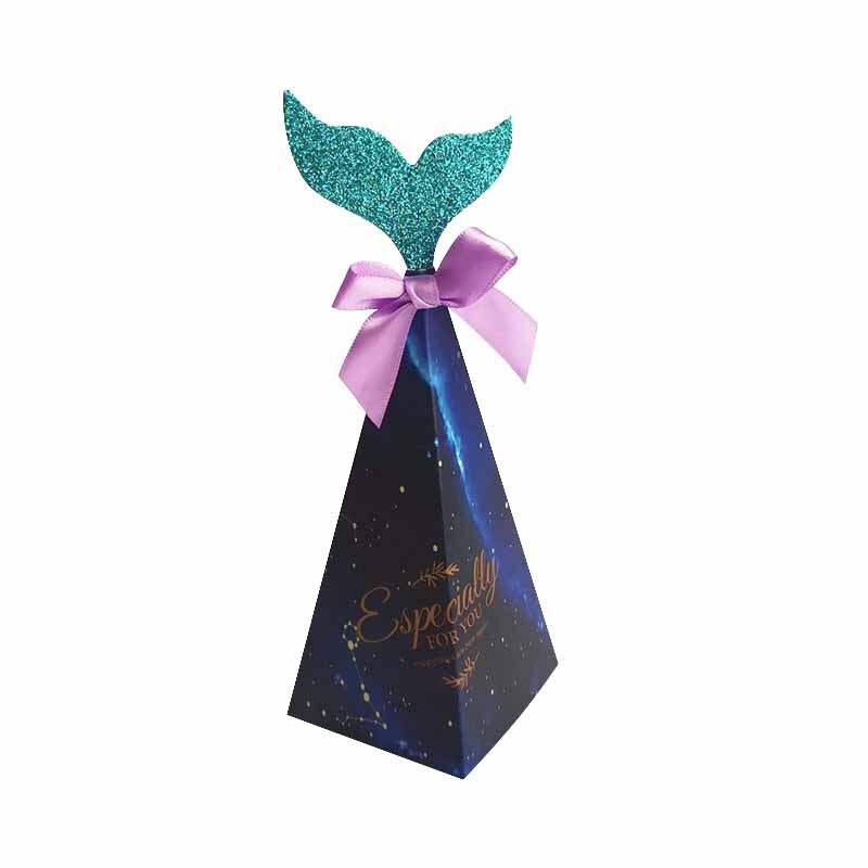 pcs Mermaid Party Gift Box Kraft Paper Bags Candy Cookie Packaging Wedding Birthday Decoration Baby Shower Supplies 