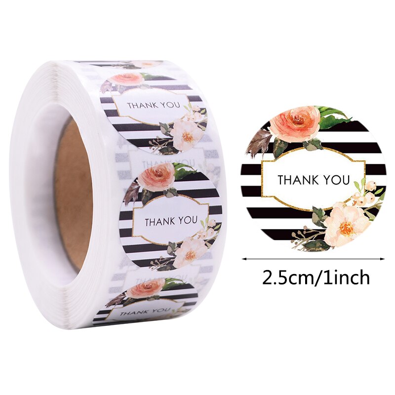 pcs/roll Thank Sticker cm Love Design Diary Scrapbook Stickers Wedding Birthday Party Gift Packaging Seal Labels Decor 