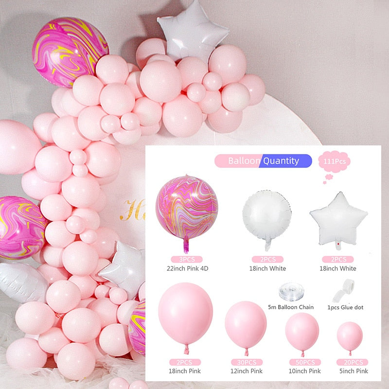 pcs Pink Macaron Metal Balloon Set Butterfly Balloons Garland Arche Birthday Party Decoration Wedding Decor Baby Shower 