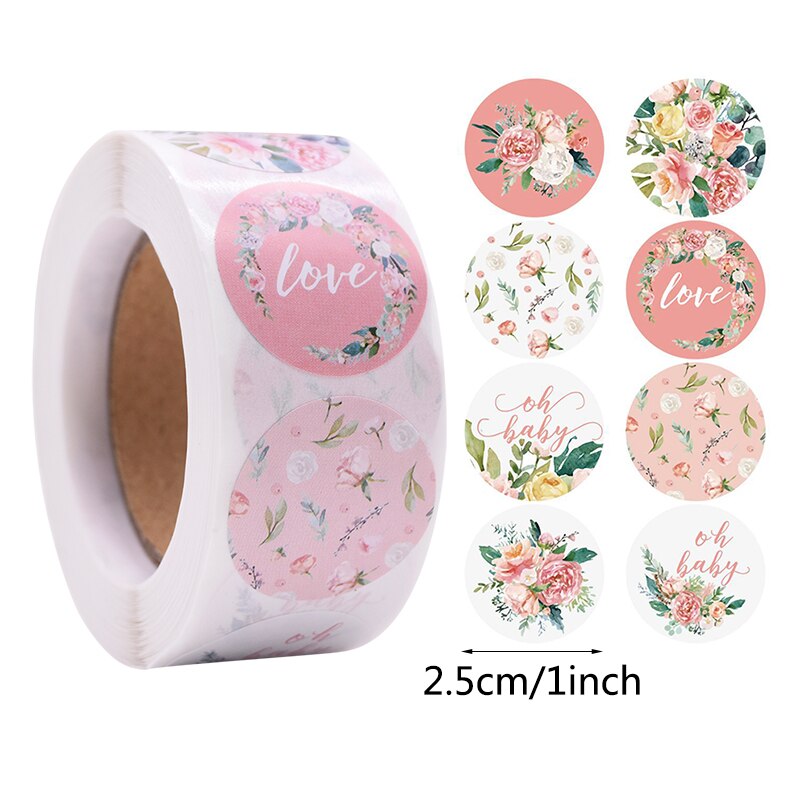 pcs/roll Thank Sticker cm Love Design Diary Scrapbook Stickers Wedding Birthday Party Gift Packaging Seal Labels Decor 