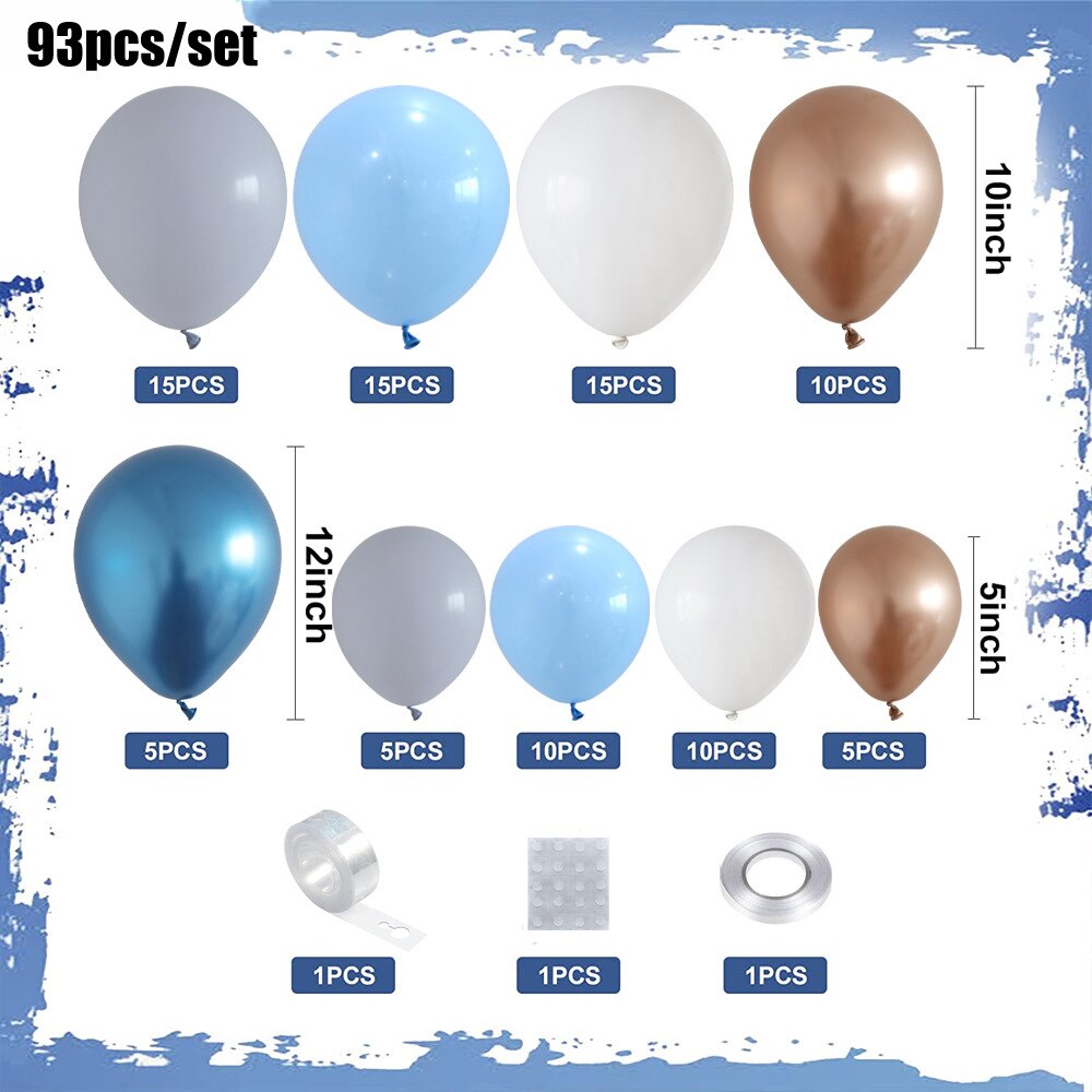 pcs Birthday Balloon Garland Arch Kit Blue Champagne Metallic Baloon Wedding Party Decoration Baby Shower Gender Reveal Globes Inflatable Decorations