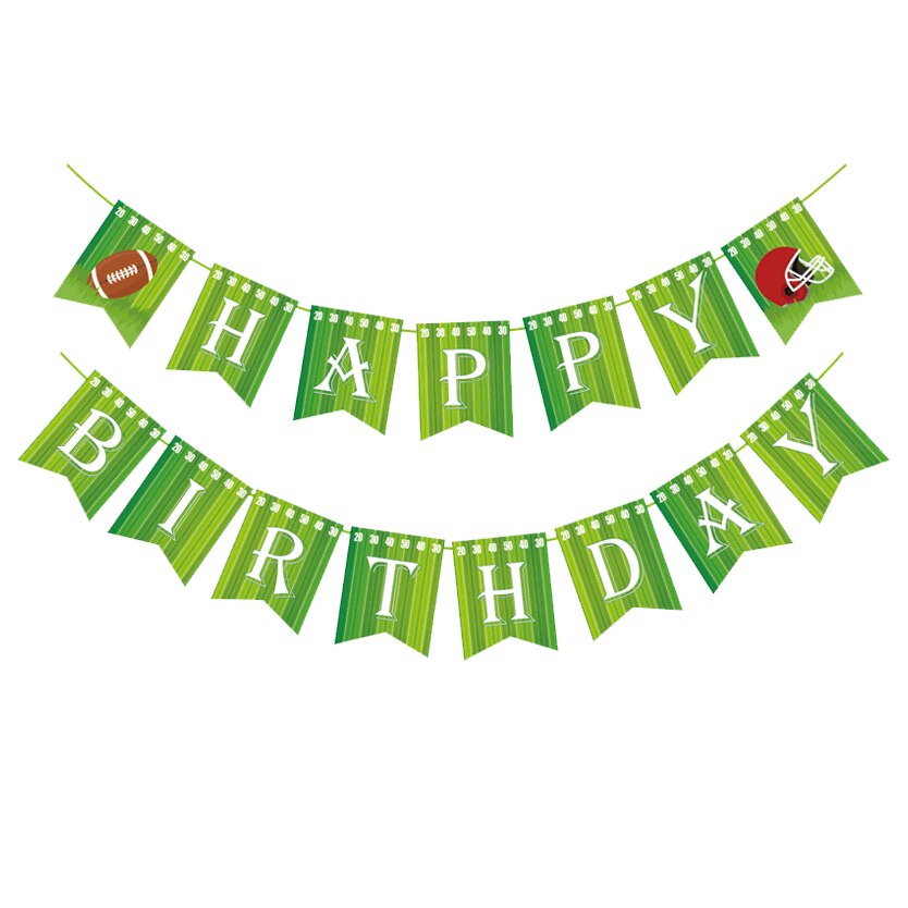 Rugby Theme Party Balloon Decoration Set Green Cake Topper Happy Birthday Banner st Supplies 