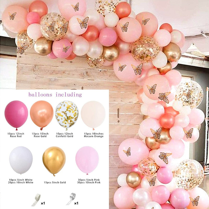 Party Wedding Decoration Balloon Garland Arch Kit Latex Macaron Valentine Mariage Birthday Baby Shower Balloons Anniversaire Inflatable Decorations