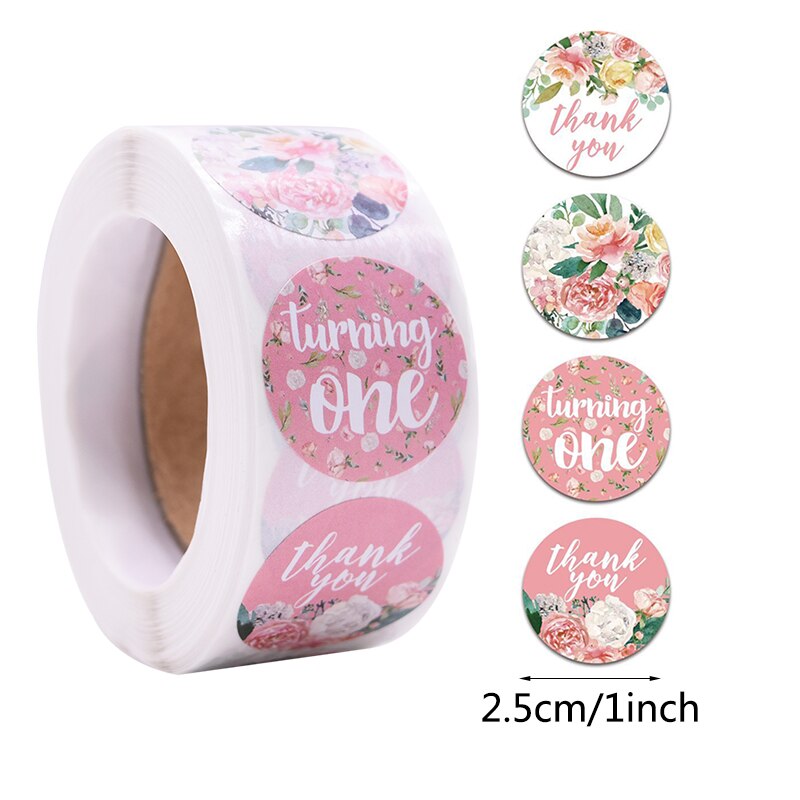 pcs/roll Thank Sticker cm Love Design Diary Scrapbook Stickers Wedding Birthday Party Gift Packaging Seal Labels Decor 