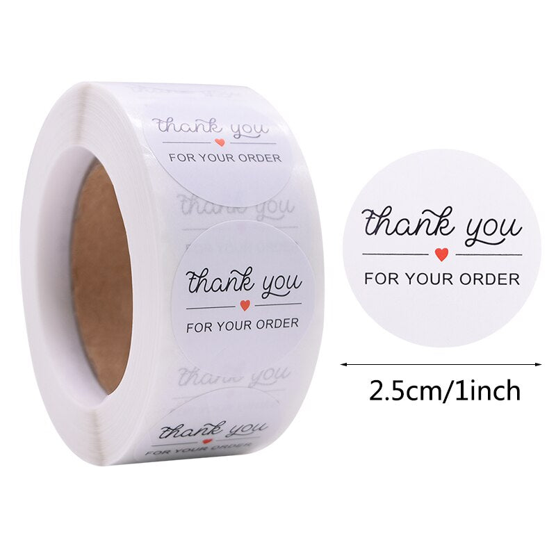 pcs/roll Thank Sticker cm Love Design Diary Scrapbook Stickers Wedding Birthday Party Gift Packaging Seal Labels Decor 