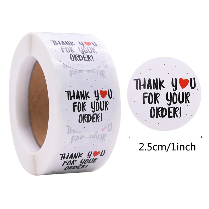 pcs/roll Thank Sticker cm Love Design Diary Scrapbook Stickers Wedding Birthday Party Gift Packaging Seal Labels Decor 