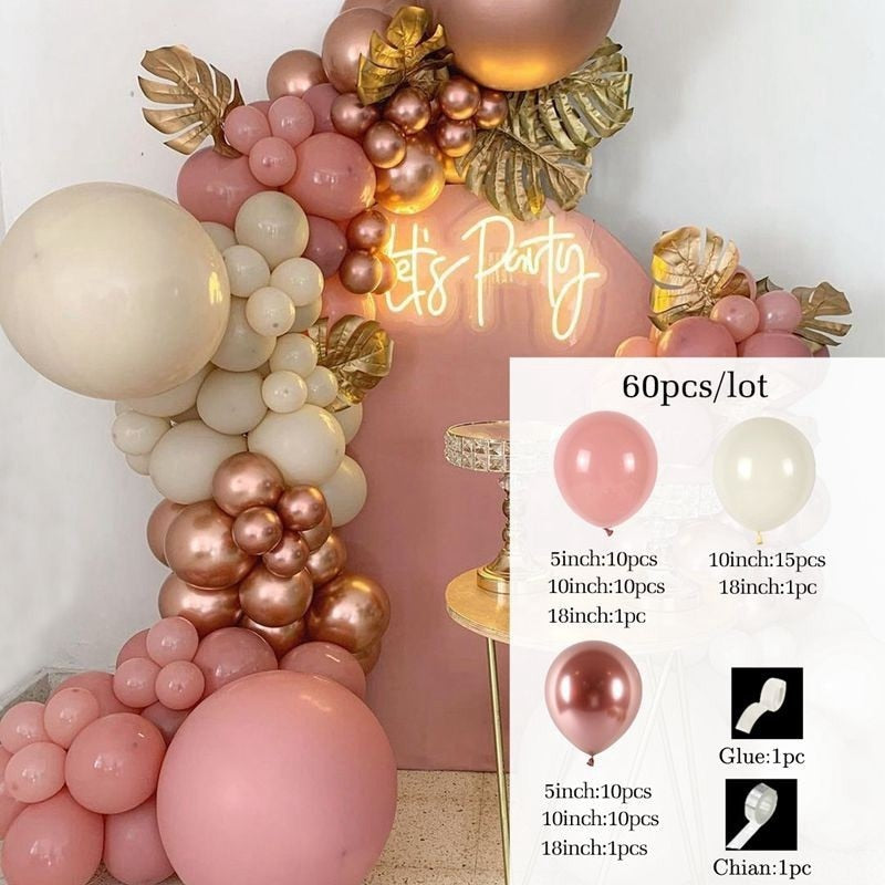 Macaron Balloon Garland Arch Kit Wedding Birthday Party Decoration Home Baby Shower Rose Gold Confetti Latex Balloons 