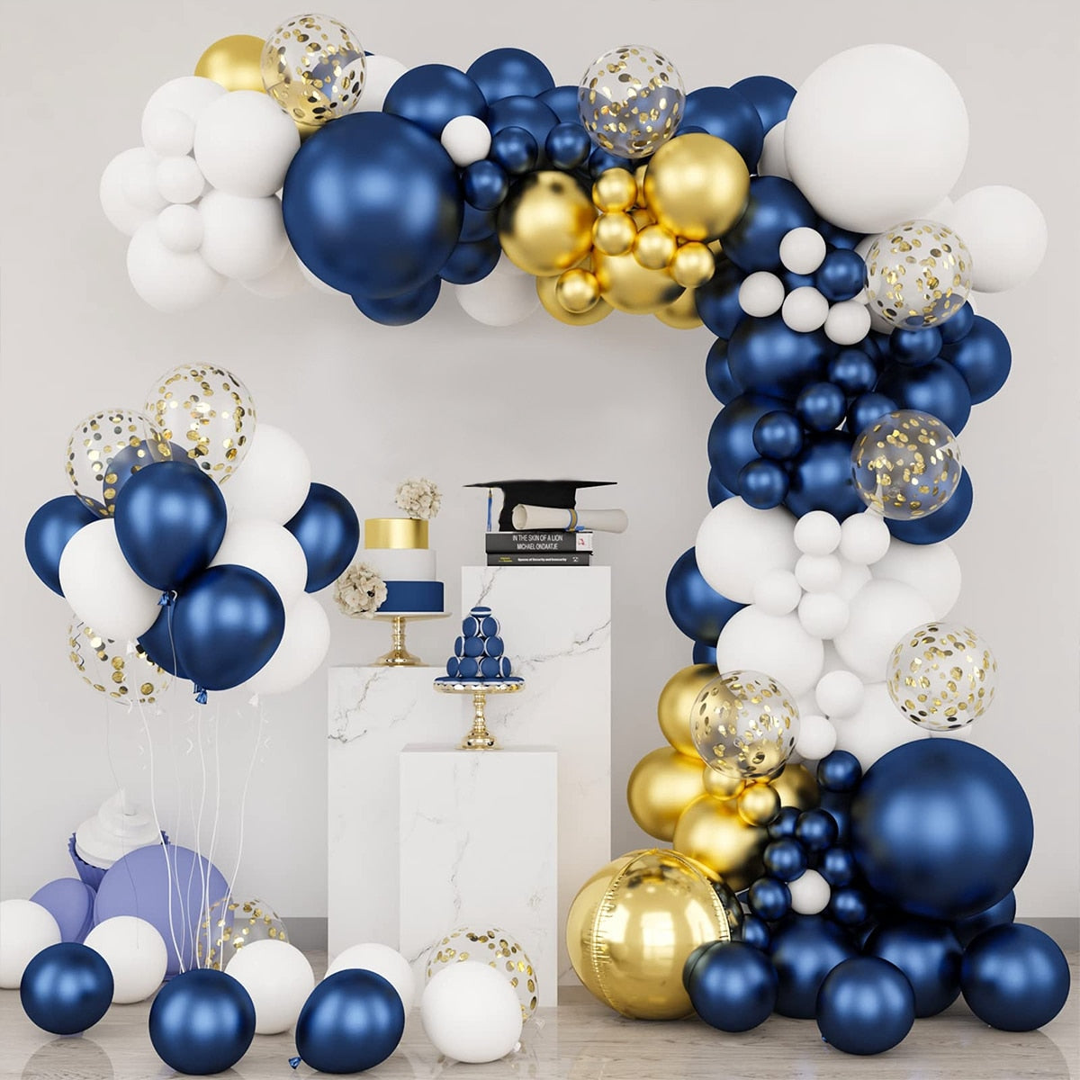 Blue Macaron Balloon Garland Arch Kit Birthday Party Decor Foil Latex Ballon Wedding Baby Shower Kids Baloon Inflatable Decorations