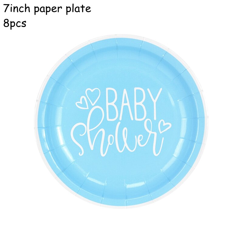 Baby Shower Disposable Tableware Pink Blue Boy Girl Paper Plate Cup Napkin Gender Reveal Birthday Party Table Decorations 