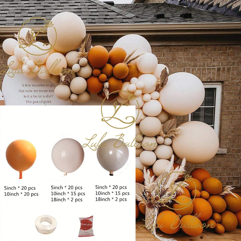 Doubled Orange peachy almond cream Balloons Garland Arch Kit Gender Reveal Party, Birthday Baby Shower, Bridal Shower Inflatable Party Decorations