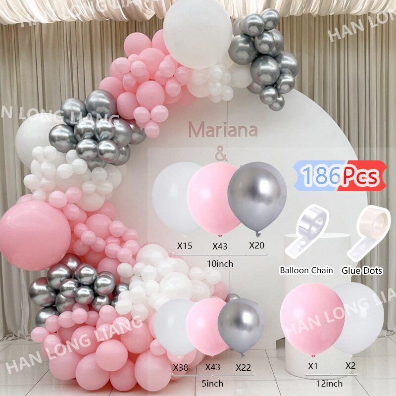 Pcs Balloons Arch Set Gray White Blue Yellow Balloon Garland Birthday Party Baby Baptism Shower Wedding Decoration Inflatable Decorations