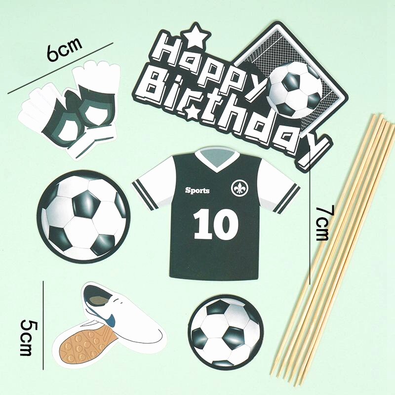 Soccer Football Basketball Cake Topper Happy Birthday Boy Decor Children Party Theme Supply 