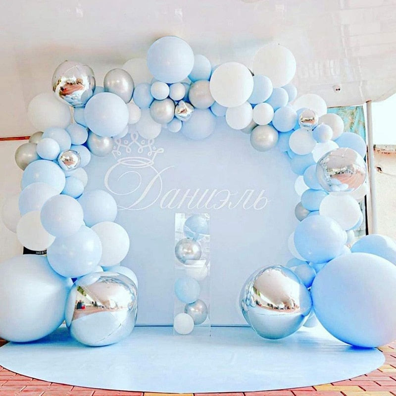 141pcs Macaron Blue Balloons Garland Arch Kit Confetti Ballon Kids Birthday Wedding Party Decoration Baby Showe Background Decor PartyDecorHQ