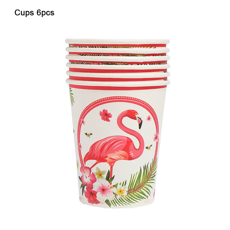 Hawaiian Flamingo Disposable Tableware Paper Cup Napkin Plates Wedding Birthday Party Decoration Baby Shower 