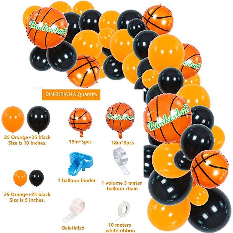 Basketball Themed Balloon Garland Arch Kit Party Supplies Sports Birthday Baby Shower Decorations Inflatable