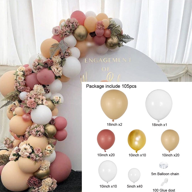 Macaron White Pink Blue Gold Balloon Arch Kit Wedding Birthday Boy Girl Baby Shower DIY Party Decoration Garland Inflatable Decorations