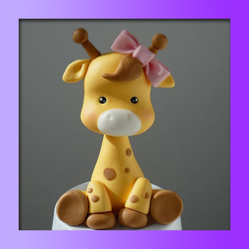 Cake Topper Safari Animals Happy Birthday Party Decorations Decoration Girl Baby Children's Woodland Supplies Toppers 