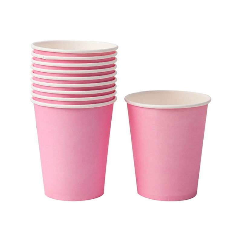 pcs Disposable Paper Cup Pink White Black Drinks Wine Clear Cups Wedding Birthday Party Decoration Home Festival Supplies 