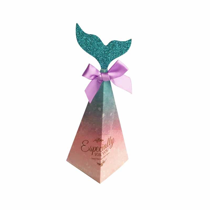 pcs Mermaid Party Gift Box Kraft Paper Bags Candy Cookie Packaging Wedding Birthday Decoration Baby Shower Supplies 