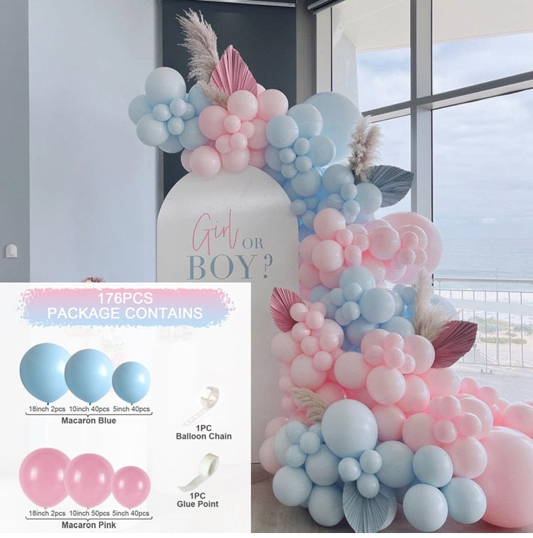 Blue Macaron Balloon Garland Arch Kit Birthday Party Decor Foil Latex Ballon Wedding Baby Shower Kids Baloon Inflatable Decorations